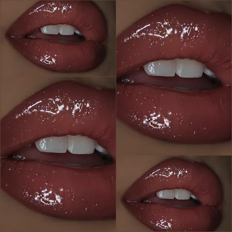 Lip Liner Lip Gloss Combo, Lip Liner Looks, Lips Combo, Gloss Lips, Glossy Lips Makeup, Lip Combos, Makeup For Black Skin, Lip Makeup Tutorial, Brown Skin Makeup