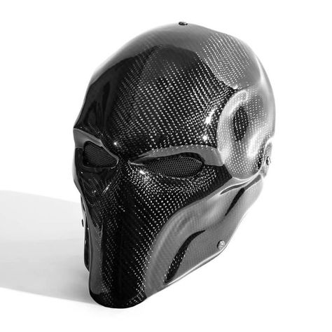 Order Carbon Fiber Face Skull Mask from online come discover wide range of carbon fiber money clips, wallet and face skull mask which made with 100% carbon fiber material with us. Deathstroke Mask, Deathstroke Cosplay, Helmet Concept, Tac Gear, Skull Mask, Cool Masks, Hunting Accessories, Deathstroke, Full Face Mask