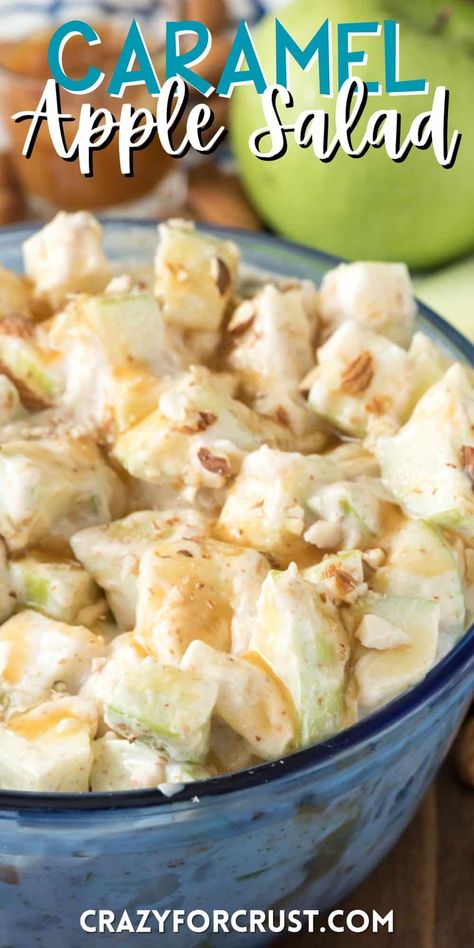 Easy Apple Salad, Carmel Apple Salad Recipe, High Protein Apple Salad, Apple Salad Recipe Easy, Apple Salads, Fall Fruit Salad, Apple Salad Recipe, Dessert Salad Recipes, Caramel Apple Salad