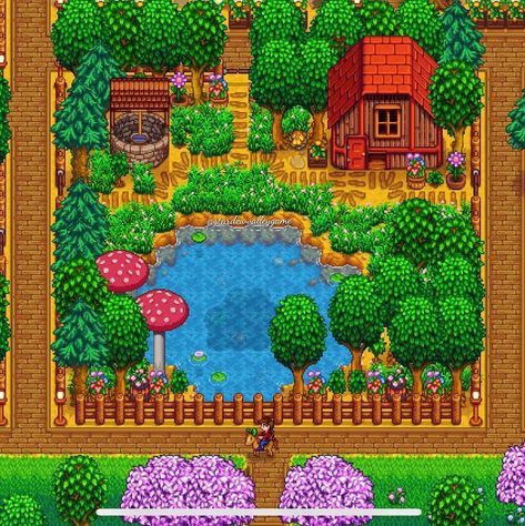 Stardew Farms, Stardew Valley Layout, Stardew Valley Tips, Stardew Valley Farms, Valley Game, Stardew Valley Fanart, Farm Layout, Farm Design, Stardew Valley