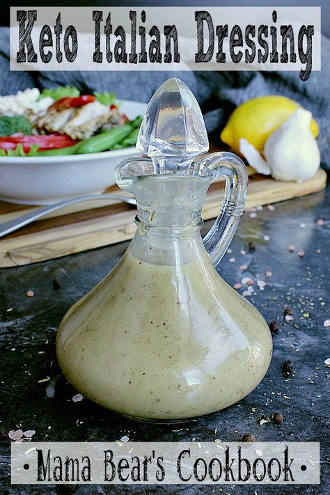 Low Carb Italian Dressing, Keto Italian Dressing Recipes, Keto Italian Salad Dressing, Keto Italian Dressing, Keto Dressing, Marinating Chicken, Keto Sauce, Beautiful Salads, Keto Condiments