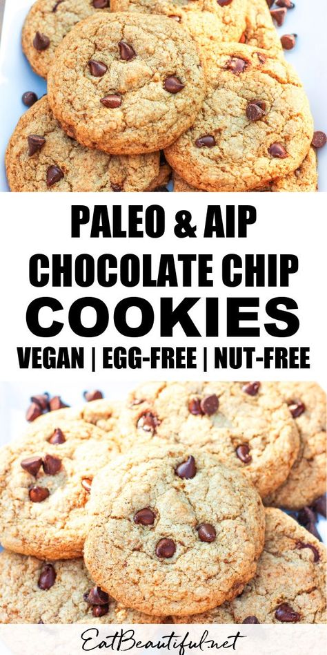 Carob Chips Recipes, Aip Cookies, Chocolatechip Cookies, Aip Vegan, Paleo Cookie, Chocolate Chip Cookies Vegan, Simmering Pot, Bakery Chocolate Chip Cookies, Eat Beautiful