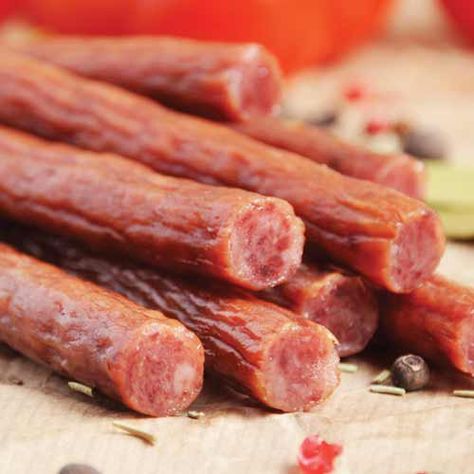 Pepperoni Snack Stick Seasoning #207 - Bunzl Processor Division | Koch Supplies Pepperoni Sticks, Sausage Making Recipes, Meat Stick, Snack Sticks, Beef Meat, Meat Snacks, Processed Meat, How To Make Sausage, Snack Box