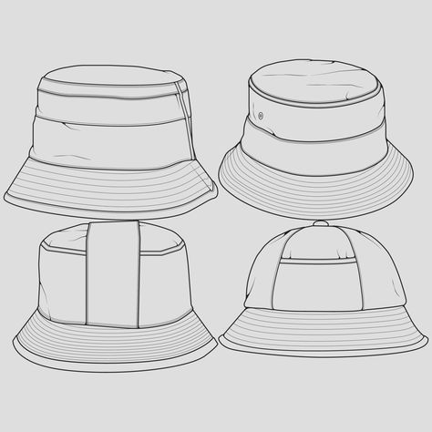 Hat Outline, Fashion Design Patterns, Drawing Vector, Outline Drawing, Sketch Style, Line Art Design, Outline Drawings, Fashion Culture, Technical Drawing