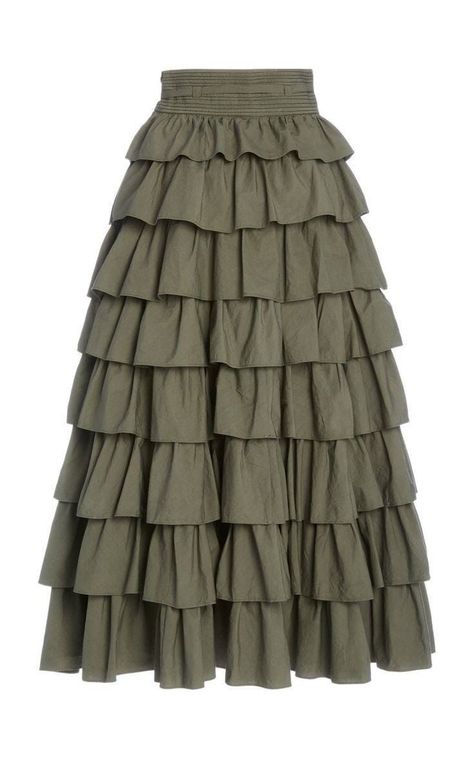 Tiered Ruffle Skirt Pattern, Ruffle Skirt Pattern, Bridesmaid Dresses Ideas, Outfit Elegantes, Crepe Skirts, Tiered Ruffle Skirt, Tiered Skirts, Tiered Maxi Skirt, Sequence Work