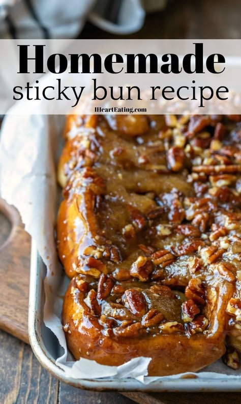 Easy sticky buns made with a quick, made-from-scratch dough for easy homemade sticky buns whenever you want them! Easy Sticky Bun Recipe, Homemade Sticky Buns, Easy Sticky Buns, Caramel Sticky Buns, Cinnamon Sticky Buns, Baked Broccoli, Sticky Rolls, Sticky Bun, Best Mac N Cheese Recipe