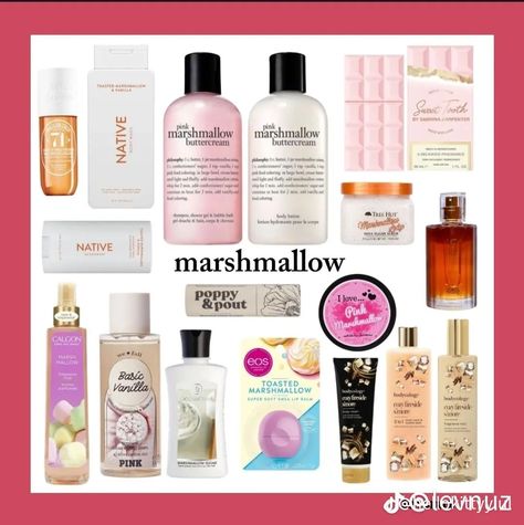 #marshmallow #smellgoodallday #notmine credits to the photo- hellokittyylul on tiktok Smell Good Products, Marshmallow Perfume, Marshmallow Scent, Scent Combos, How To Smell Good, To Smell Good, Fragrances Perfume Woman, Perfume Collection Fragrance, Diy Body Care