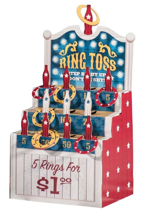 Red Blue Stars Carnival Ring Toss American Flag Party, Tiki Toss, Patriotic Invitations, Patriotic Candles, Backyard Games Kids, Patriotic Decorations Party, Carnival Games For Kids, Patriotic Accessories, America Party