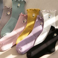 Socks Aesthetic, Embroidered Socks, Ruffled Socks, 자수 디자인, Cute Socks, Long Socks, Tube Socks, Fashion Socks, Harajuku Fashion