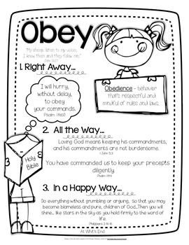 Learning to OBEY {Right away, all the way, in a happy way!} Childrens Bible Study, Preschool Bible, Bible Study For Kids, Childrens Bible, Bible Study Lessons, Bible Lessons For Kids, Bible Activities, Sunday School Lessons, Bible Teachings