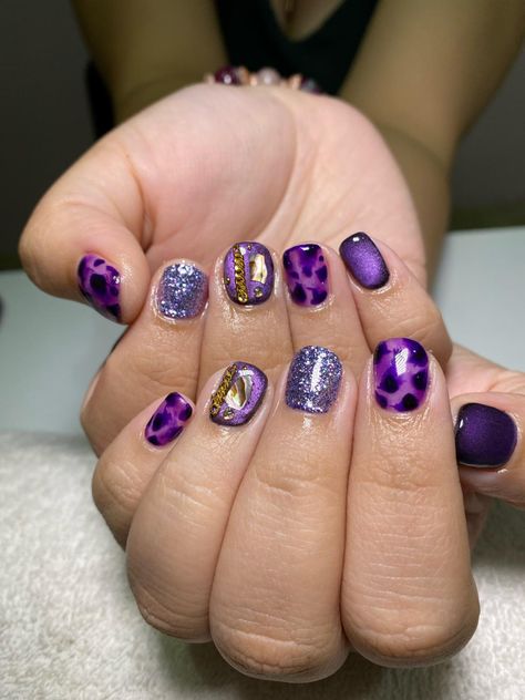 Purple Tortoise Shell Nails, Square Nail Designs, Cat Eye Nails, Purple Themes, Square Nails, Purple Nails, Tortoise Shell, Short Nails, Tortoise