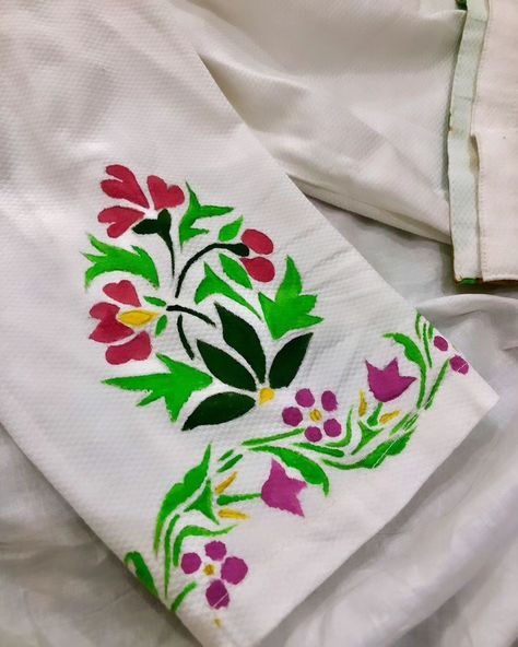 Fabric paint on long kameez Theme: mughal motifs Medium: fabric paint Cotton Binder . . . . . . . . . . . . . . . . #eid#fashion#diy#painting#follow#paintedbyme#mughal Painting Motifs, Blouse Painting, Mughal Motifs, Long Kameez, Eid Fashion, Acoustic Guitar Photography, Painted Clothing, Fabric Painting On Clothes, Guitar Photography