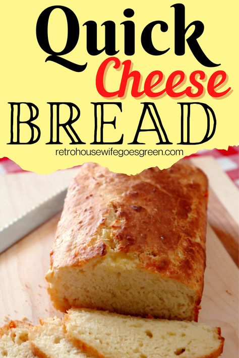 Homemade Cheese Bread Recipes, Cheddar Cheese Quick Bread Recipe, Quick Cheese Bread, Cheddar Cheese Quick Bread, Homemade Cheese Bread, Cheese Quick Bread, Easy Homemade Cheese, Beginners Bread Recipe, Quick Bread Recipe