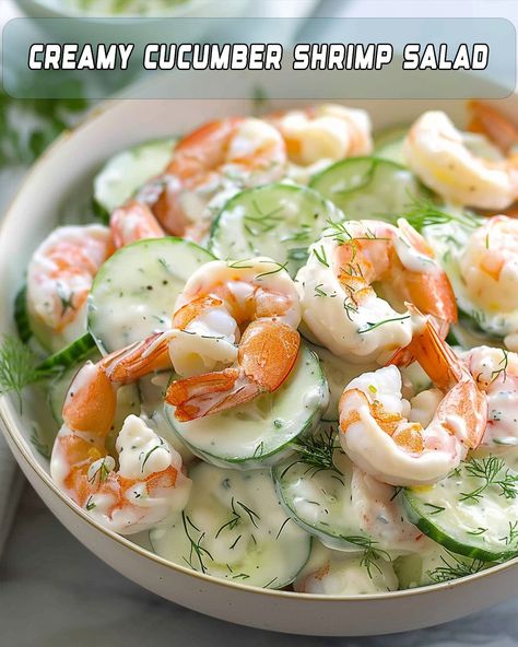 Creamy Cucumber Shrimp Salad Recipe Creamy Cucumber And Shrimp Salad, Cucumber And Shrimp Salad, Shrimp And Cucumber Salad, Creamy Cucumber Shrimp Salad, Cucumber Shrimp Salad, Shrimp Cucumber Salad, Shrimp Salad Healthy, Shrimp And Cucumber, Easy Shrimp Salad