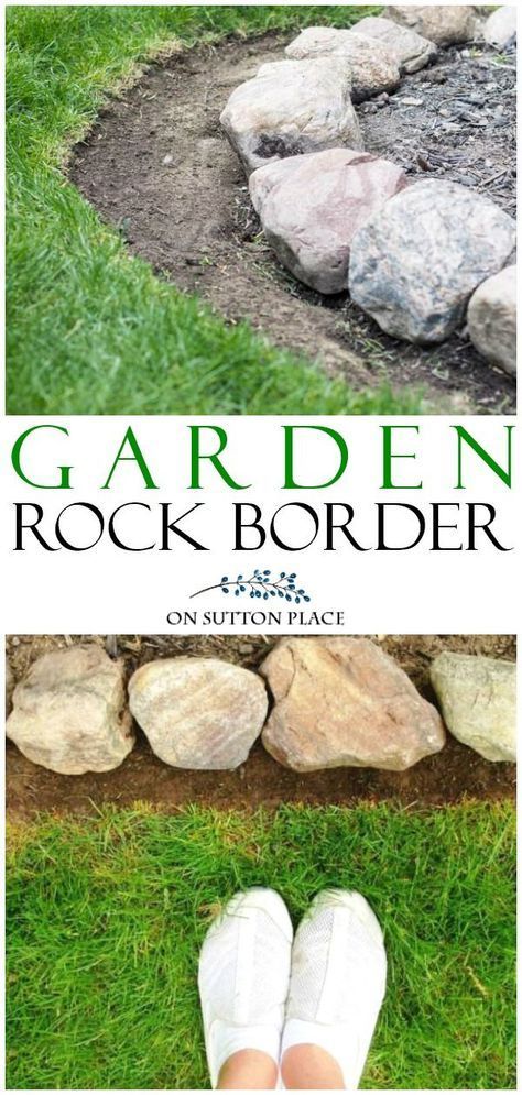 Easy step-by-step that shows how to maintain a garden rock border. Curvy garden edging is the perfect addition to any landscape design. Lawn edging with rocks is a DIY project anyone can do! #gardens #gardening #gardeningideas Rock Borders Edging, Rock Borders, Garden Edging Stones, Lawn Edging Ideas, Landscaping Edging, Landscaping Rocks, Edging Stones, Diy Garden Landscaping, Border Garden