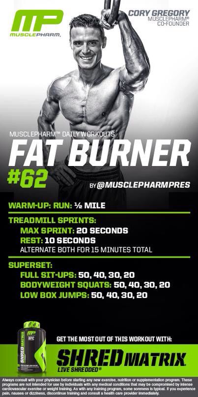 Muscle Pharm - Fat Burner Workout Muscle Pharm Workouts, Musclepharm Workouts, Belly Fat Burner Workout, Fat Burner Workout, Muscle Pharm, Belly Fat Burner, Muscle Training, Fat Burning Workout, Bodybuilding Motivation