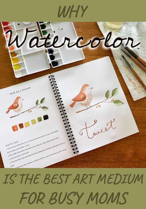 Why Watercolor is the best art medium for busy moms! Emily Lex Watercolor, Creek Life, Art Therapist, Learn Watercolor, Kids Watercolor, Art Therapy Activities, Homeschool Art, Family Crafts, Too Busy