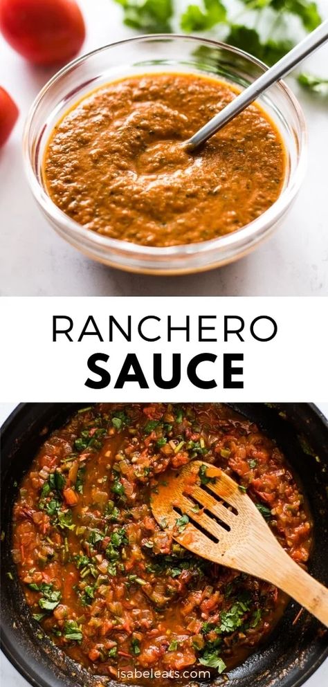 Ranchero Sauce Recipe, Ranchero Sauce, Huevos Rancheros Recipe, Isabel Eats, Sauteed Tomatoes, Authentic Mexican Recipes, Mexican Sauce, Mexican Breakfast Recipes, Tacos Burritos