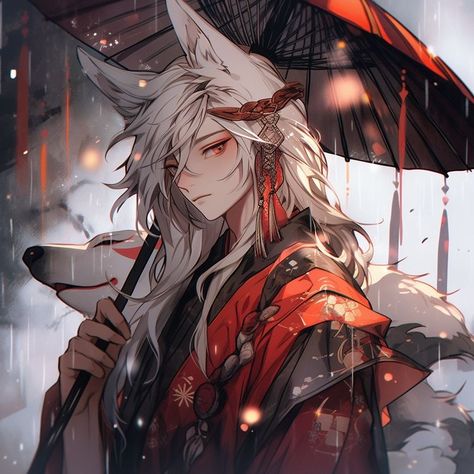 Anime Fox Boy, Fox Man, Fox Boy, Kitsune Fox, Cute Fantasy Creatures, Demon Art, Romantic Manga, Cute Kawaii Drawings, Anime Character Drawing