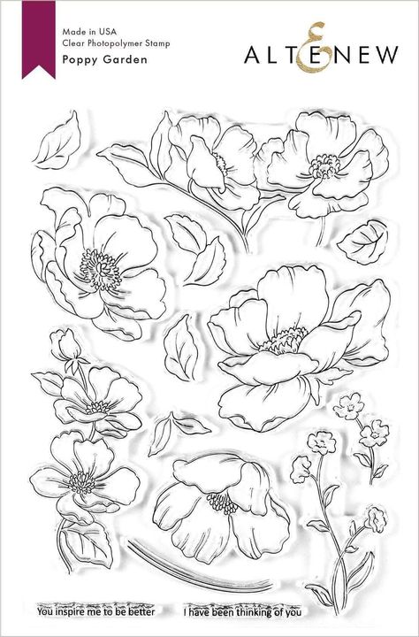 Altenew Poppy Garden Stamp Set - Crafty Meraki Drawings With Meaning, Poppy Garden, Flower Drawing Tutorials, Intro Video, Poppy Flowers, Photopolymer Stamps, Flower Stamp, Wallpaper Art, Poppy Flower