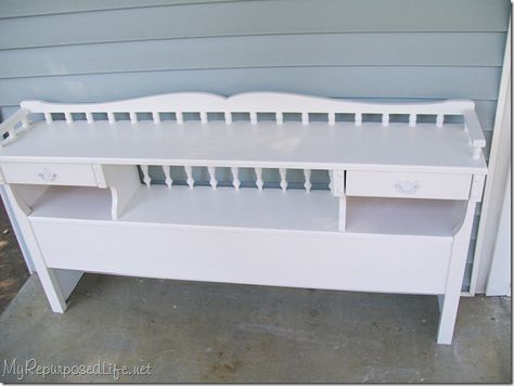 bookcase headboard repurposed Bookcase Headboard Diy, Bookcase Headboard Makeover, Wall Headboard Ideas, Upcycled Furniture Before And After, Functional Headboard, Diy Storage Bed, Bookshelf Headboard, Headboard Diy, Old Bookcase