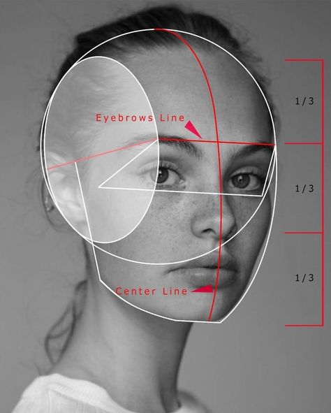 125186064638263952-IdeaPin-page-1-image Woman's face with facial proportions grid for art or makeup tutorial. | Sky Rye Design Face References Art, How To Draw The Head, Drawing Head Reference, Face Structure Reference, Face Sketch Reference, Drawings To Copy, Head Reference Drawing, Sketching Process, Portrait Drawing Tips