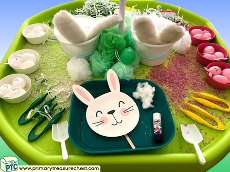 Sleeping Bunnies Activities, Spring Eyfs, Sleeping Bunnies, Tuff Tray Ideas, Farm Animals Preschool, Eyfs Ideas, Animals Preschool, Tuff Spot, Sleeping Bunny