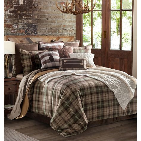 HiEnd Accents Huntsman Comforter Set, Queen, Multi (Polyester, Plaid) Lodge Bedding, Rustic Comforter, Plaid Comforter, Full Comforter Sets, Plaid Bedding, Twin Comforter Sets, Farmhouse Bedding, Rustic Bedding, King Comforter Sets