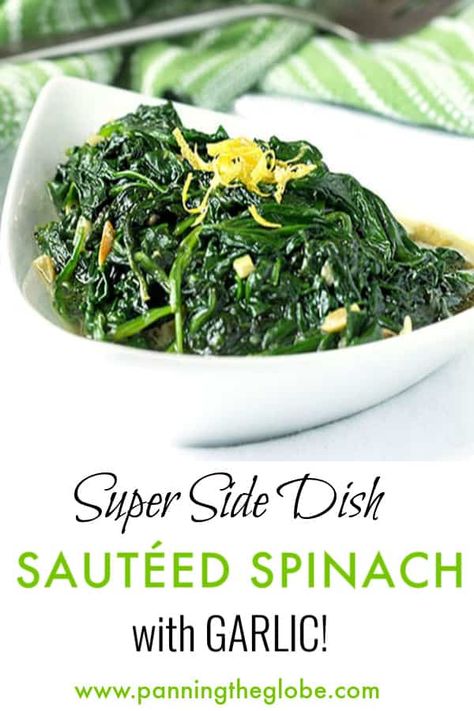 Garlic Spinach, Healthy Side Dish, 3 Ingredient Recipes, Sauteed Spinach, Leafy Vegetables, Garlic Recipes, Healthy Side, Spinach Recipes, Best Side Dishes