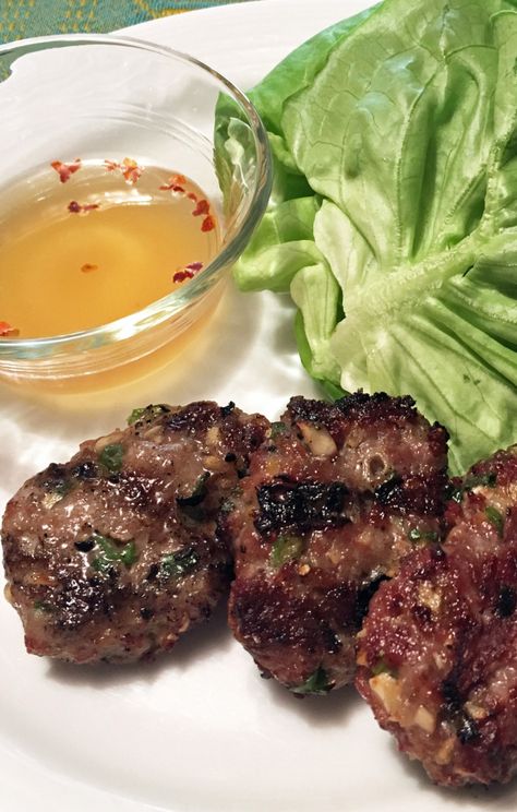 Lemongrass Pork Patties with Vietnamese Dipping Sauce | In the kitchen with Kath Vietnamese Dipping Sauce, Pork Patties, Lemongrass Pork, Epicurious Recipes, Patty Recipe, Vietnamese Pork, Vietnamese Cuisine, Minced Meat, Asian Flavors