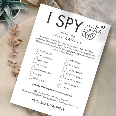 Wedding I Spy Printable Free, Playful Wedding Ideas, Kids Games Wedding, Wedding Fun Activities, Wedding Kids Table Ideas, Unique Wedding Activities, Wedding Activities For Guests, Wedding Kissing Games, Wedding Activities For Kids