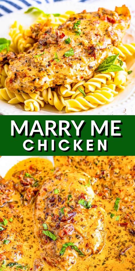 Tender chicken in a tasty sauce, this Marry Me Chicken speaks for it's name. A delicious dinnertime recipe the whole family will enjoy. Marry Me Chicken Recipe, Marry Me Chicken, Chicken Tender Recipes, Hearty Meal, Best Chicken Recipes, Tender Chicken, Chicken Dishes Recipes, Hearty Meals, Chicken Dinner Recipes