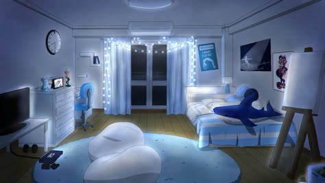 [mha oc] kaori dorm room at night by kaori0w0 Dorm Room Pictures, Dorm Layout, Dorm Room Layouts, Dorm Design, Girl Dorms, Dorm Inspiration, Bedroom Drawing, Dorm Room Designs, Girls Dorm Room