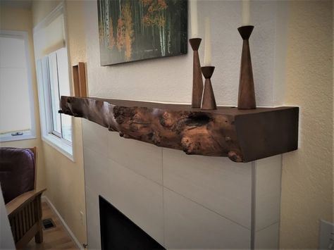 Live Edge Slab Rustic Fireplace Mantel | Fireplace Mantels Hickory Fireplace Mantle, Live Edge Fireplace Mantel Mantle Ideas, Live Edge Fireplace Mantle, Live Edge Mantle Fire Places, Live Edge Wood Mantle, Fireplace With Live Edge Mantle, Wood Beam Mantel Fireplace, Live Edge Mantel Ideas, Cabin Mantle