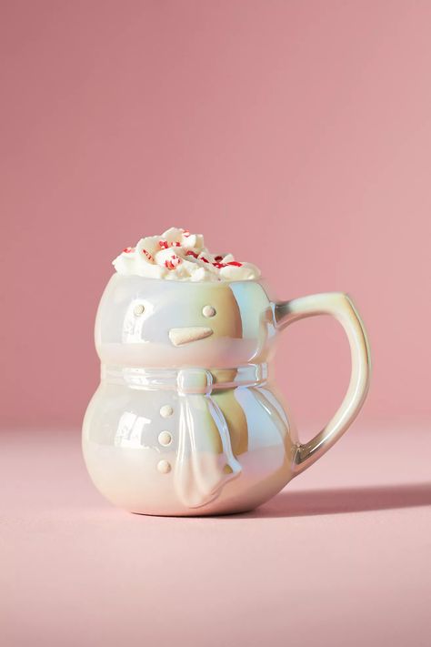 Merry Snowman Mug | Anthropologie Anthropologie Mugs, Anthropologie Holiday, Disco Queen, Holiday Hostess Gifts, Snowman Mugs, Frosty The Snowmen, Snowman Christmas, Ceramic Cup, Stoneware Mugs