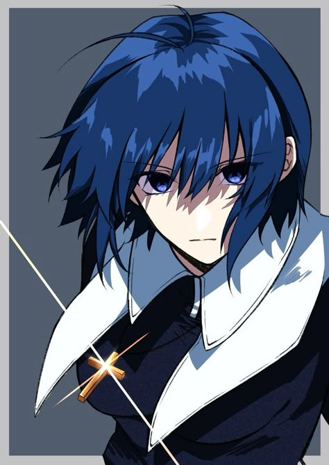 Tsukihime Remake, Ciel Tsukihime, Hair Floating, Crimson Moon, Hanekawa Tsubasa, Blue Eyes Blue Hair, Floating Hair, Type Moon Anime, Scathach Fate