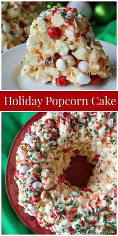 Popcorn Cake Recipe, Marshmallow Dessert, Cake Marshmallow, Easy Bundt Cake Recipes, Holiday Popcorn, Marshmallow Popcorn, Popcorn Cake, Easy Bundt Cake, Christmas Cake Recipes