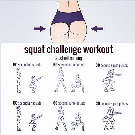 Challenge Workout, Pulse Squats, Air Squats, Squat Challenge, Sumo Squats, Squat Workout, Thigh Exercises, Belly Workout, Lower Body Workout