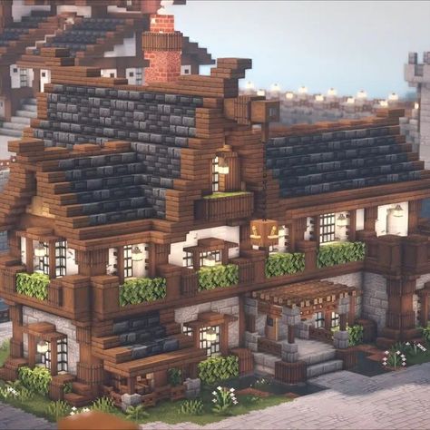 Modern Minecraft Houses Interiors, Modern Minecraft Houses Tutorials, Minecraft House Survival, Minecraft House Ideas Survival, Simple Minecraft House, Minecraft House Blueprints, Minecraft Houses Tutorials, Minecraft Medieval Buildings, Minecraft Medieval Village