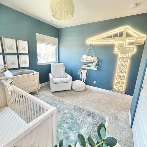 Nursery Themes For Boys, Construction Nursery Baby Boy, Construction Theme Rooms, Construction Theme Bedroom, Toddler Boy Room Themes, Magical Kids Room, Boys Construction Room, Kids Bedroom Themes, Baby Boy Room Themes