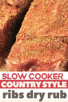 Country Style Pork Ribs Crock Pot, Slow Cooker Country Style Ribs, Slow Cooker Pork Ribs, Slow Cooker Ribs Recipe, Dry Rub For Ribs, Country Style Pork Ribs, Crockpot Ribs, Country Style Ribs, Slow Cooker Ribs