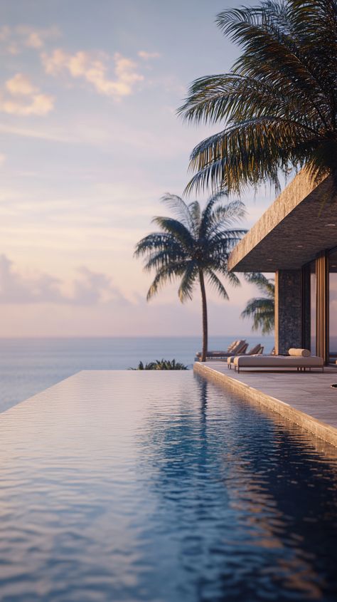 Title: Beachfront Villa with Infinity Pool overlooking the Ocean Infinity Pool 2023, Infinity Pool Aesthetic, Beach Entry Infinity Pool, Beach Infinity Pool, Coastal Home Ideas, Infinity Pool With Mountain View, Infinity Pool Ocean View, Beachfront Villa, Villa Pool