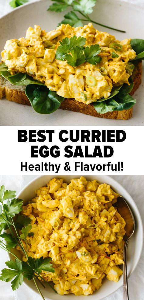 Egg Salad Healthy, Curried Egg Salad Recipe, Curried Egg Sandwich, Curried Egg Salad, Curry Egg Salad, Egg Salad Recipe Easy, Egg Salad Recipe Healthy, Healthy Egg Salad, Best Egg Salad Recipe