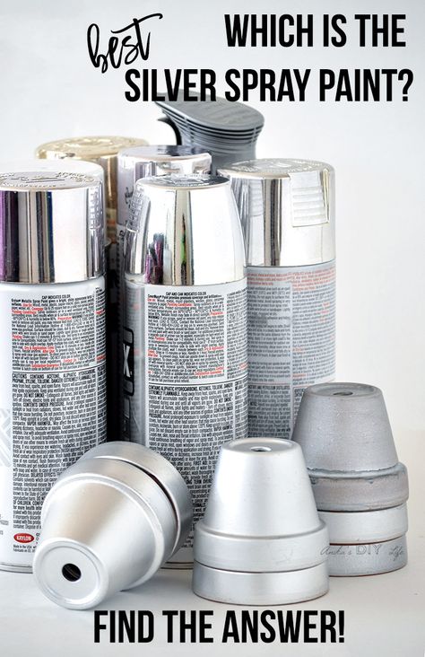 This is the best silver spray paint review. She tested 7 paints and gives the comparison. Find the perfect metallic silver paint for plastic, metal, wood or glass. #AnikasDIYLife #silver #spraypaint  #diy #crafts Paint For Plastic, Copper Diy Projects, Best Paint Sprayer, Silver Spray Paint, Silver Spray, Diy Spray Paint, Metallic Spray Paint, Popular Crafts, Painting Plastic