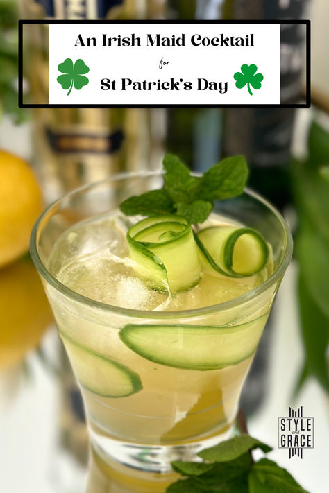 Irish Maid Cocktail, Irish Cocktails Traditional, Saint Patricks Day Drinks, St Patrick’s Day Cocktails, March Cocktails, St Patricks Day Cocktails, Irish Whiskey Cocktails, Irish Cocktails, Making Drinks