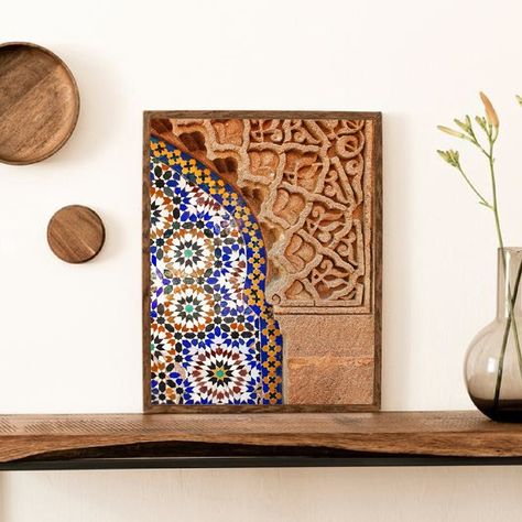 Moroccan Wall Art, Pastel Wall Decor, Moroccan Wall, Moroccan Art, Architecture Poster, Architectural Prints, Moroccan Decor, Boho Dekor, Canvas Decor