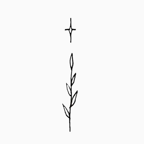 Flower Tattoos Stick And Poke, Hosanna Tattoo, Tiny Flower Stick And Poke, Stick And Poke Tattoo Plant, Minimalist Ankle Tattoo, Simple Cross Flower Tattoo, Small Cross With Flowers Tattoo, Handpoke Tattoo Ideas, Women Tattoo Placement