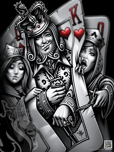 Og Abel Art, Og Abel, Art Chicano, Lowrider Art, Muster Tattoos, Tattoo Fails, Gambling Tattoo, Card Tattoo, King Of Hearts