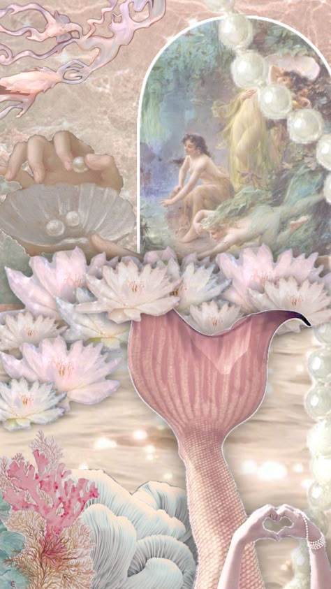 #vintage #art #mermaid #mermaidcore #wallpaper #shufflefyp Vintage Mermaid Wallpaper, Pink Mermaid Wallpaper, Mermaidcore Wallpaper, Nereid Aesthetic, Mermaid Wallpaper Aesthetic, Mermaid Core Wallpaper, Pink Ocean Wallpaper, Mermaid Aesthetic Wallpaper, Vintage Mermaid Art