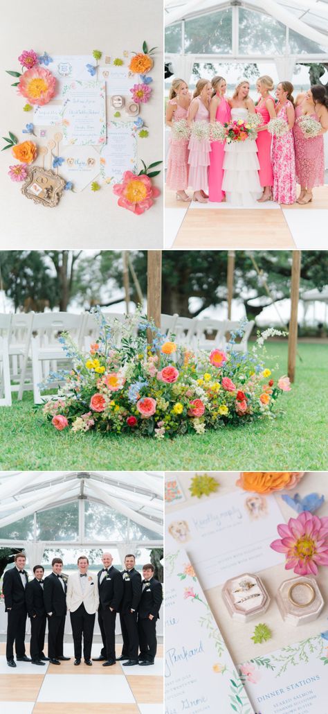 Wedding Color Schemes Summer Neutral, Bright Spring Wedding Colors Colour Palettes, Fun Summer Wedding Colors, Spring And Summer Wedding Colors, Colorful Wedding Palettes, White And Colorful Wedding, Spring Wedding Dinner Ideas, Wedding Colors Fuschia, Bright Spring Bridal Bouquet